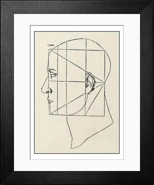 Framed Print : Leonardo's sketches and drawings: man head sketch Framed Print : Leonardo's sketches and drawings: man head sketch