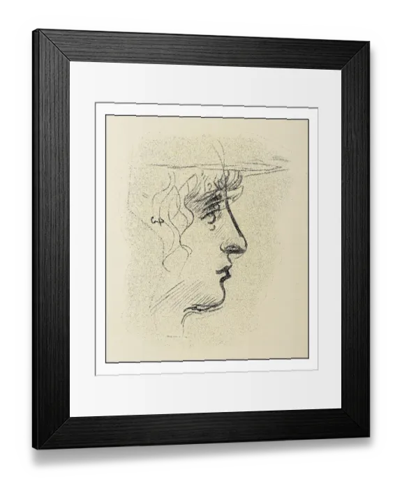 Framed Print : Leonardo's sketches and drawings: young woman Framed Print : Leonardo's sketches and drawings: young woman