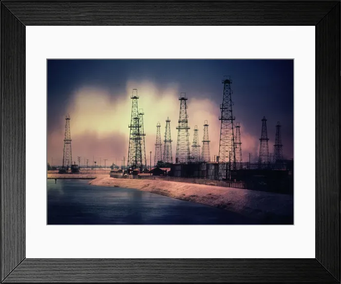 Framed Print : Oil Derricks Framed Print : Oil Derricks
