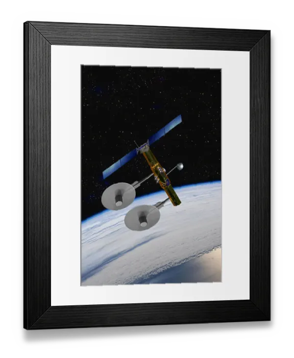 Framed Print : A U. S. military Signal Intelligence (SIGINT) satellite with special antennas in Earth orbit Framed Print : A U. S. military Signal Intelligence (SIGINT) satellite with special antennas in Earth orbit