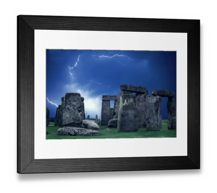 Framed Print : The prehistoric Stonehenge Monument on the Salisbury Plain, UK with time-exposure of lightning Framed Print : The prehistoric Stonehenge Monument on the Salisbury Plain, UK with time-exposure of lightning