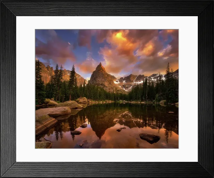 Framed Print : Lone Eagle Peak Reflection at Dusk Framed Print : Lone Eagle Peak Reflection at Dusk