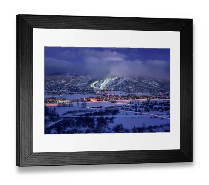 Framed Print : Steamboat Springs Ski Resort at night Framed Print : Steamboat Springs Ski Resort at night