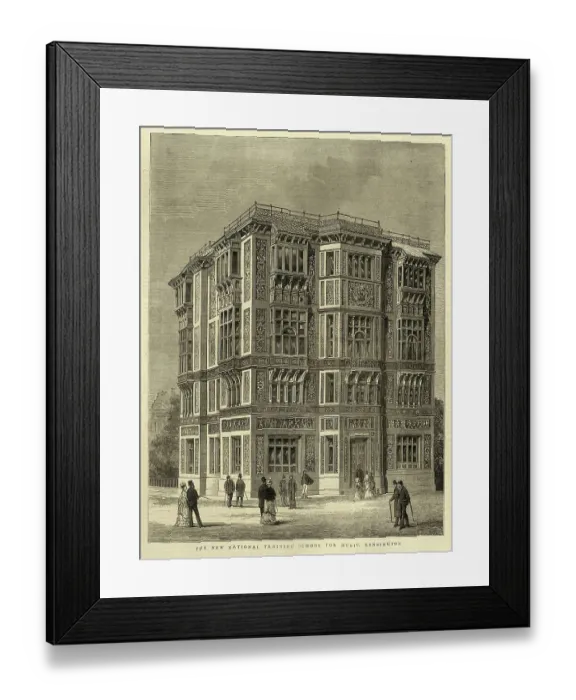 Framed Print : Victorian English architecture, National Training School for Music, Kensington, London 1870s Framed Print : Victorian English architecture, National Training School for Music, Kensington, London 1870s