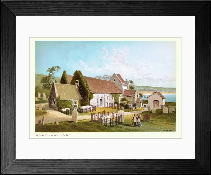 Framed Print : St Brelade's Parish Church, Jersey, Channel Islands, Victorian landscape art 19th Century Framed Print : St Brelade's Parish Church, Jersey, Channel Islands, Victorian landscape art 19th Century