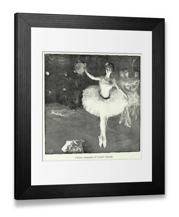 Framed Print : Ballerina on stage after a performance, after the painting by L'Etoile by Francois Flameng