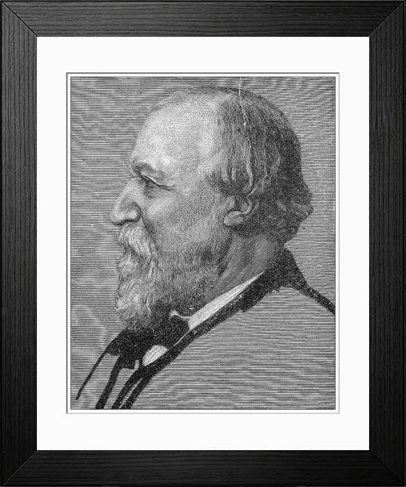 Framed Print : Antique illustration of important people of the past: Robert Browning Framed Print : Antique illustration of important people of the past: Robert Browning