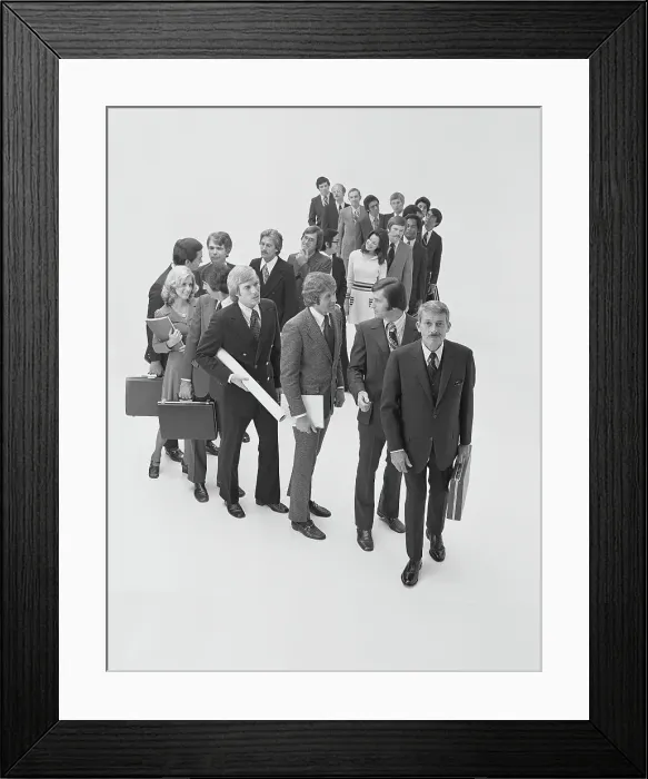Framed Print : People standing in line, talking Framed Print : People standing in line, talking