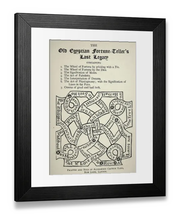 Framed Print : Old Egyptian Fortune-Teller's Last Legacy, Superstition and paranormal, 18th Century