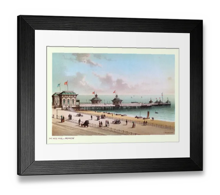 Framed Print : Vintage illustration of The West Pier, Brighton, East Sussex, a seaside resort. Victorian, 19th Century Framed Print : Vintage illustration of The West Pier, Brighton, East Sussex, a seaside resort. Victorian, 19th Century