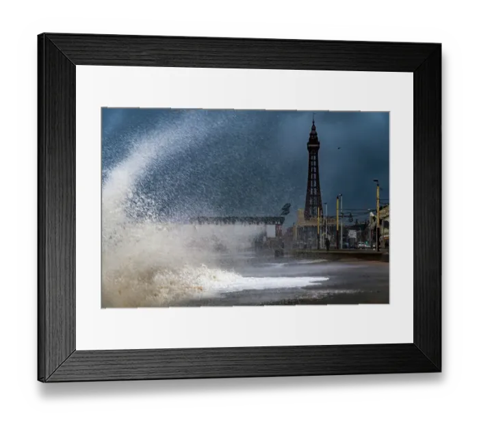 Framed Print : Blackpool Tower with massive waves Framed Print : Blackpool Tower with massive waves
