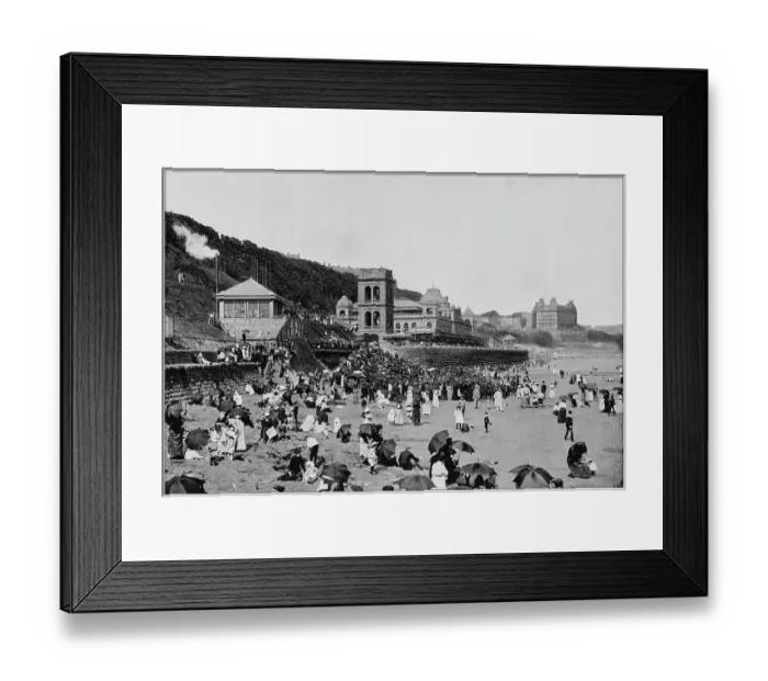 Framed Print : Antique photograph of seaside towns of Great Britain and Ireland: Scarborough