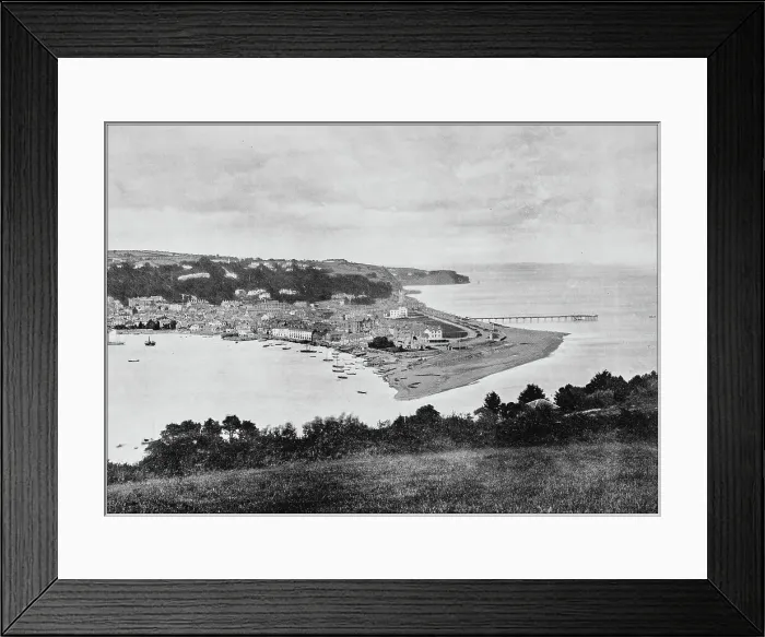 Framed Print : Antique photograph of seaside towns of Great Britain and Ireland: Teignmouth