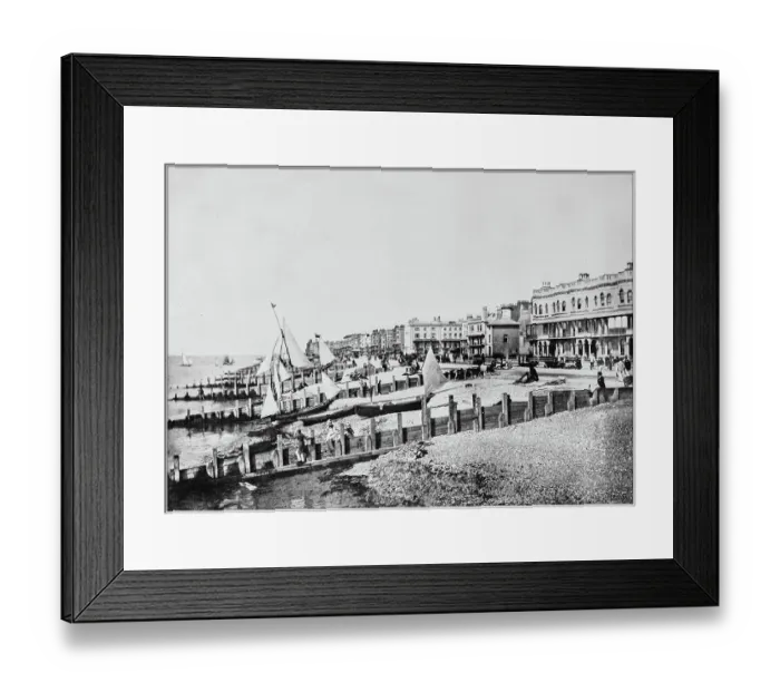 Framed Print : Antique photograph of seaside towns of Great Britain and Ireland: Worthing Framed Print : Antique photograph of seaside towns of Great Britain and Ireland: Worthing