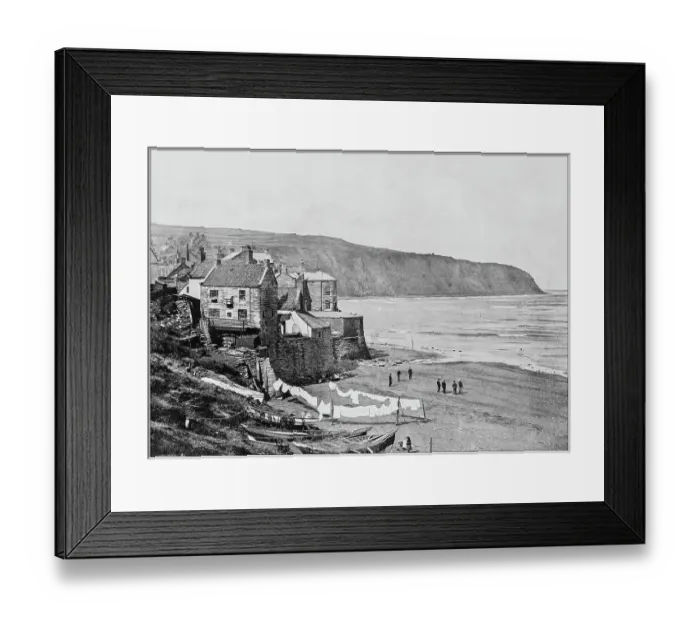 Framed Print : Antique photograph of seaside towns of Great Britain and Ireland: Robin Hood's Bay Framed Print : Antique photograph of seaside towns of Great Britain and Ireland: Robin Hood's Bay