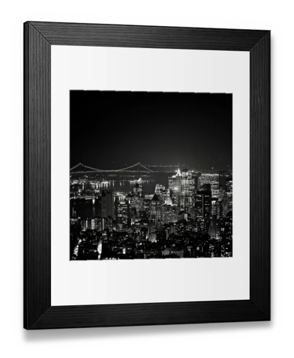 Framed Print : Monchrome New York City Night View Framed Print : Monchrome New York City Night View
