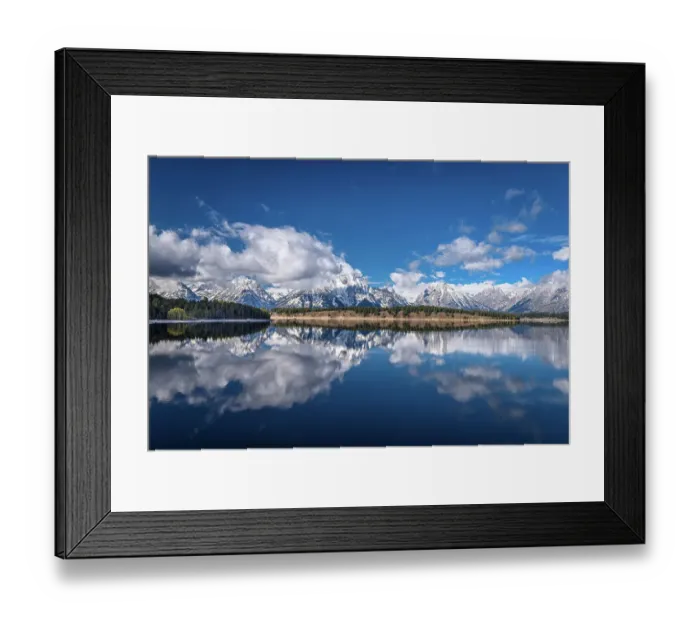 Framed Print : Mountains and clouds reflecting on Jackson Lake, Grand Teton National Park, Wyoming Framed Print : Mountains and clouds reflecting on Jackson Lake, Grand Teton National Park, Wyoming