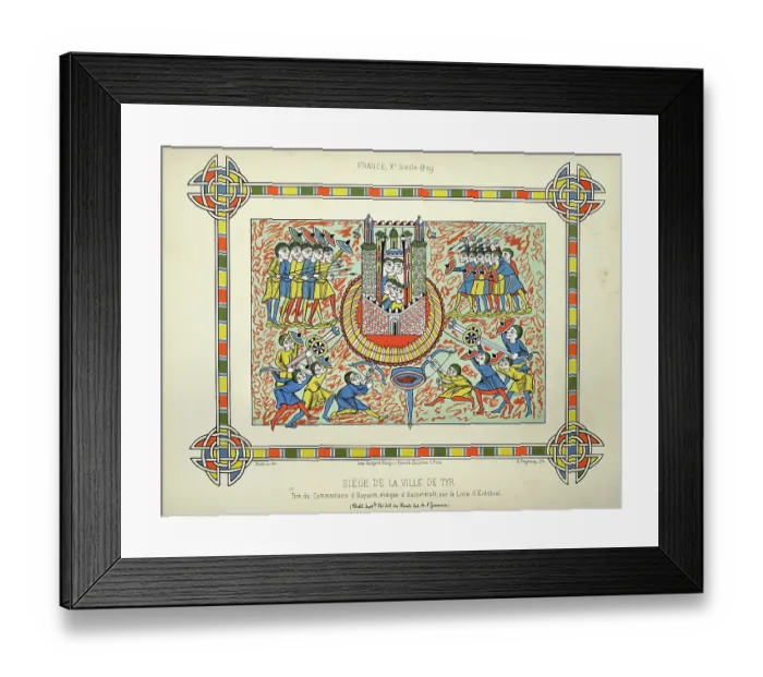 Framed Print : Siege of Tyre, Babylonian army attacking the city, Ancient warfare, from the the Book of Ezekiel, 10th Century Art Framed Print : Siege of Tyre, Babylonian army attacking the city, Ancient warfare, from the the Book of Ezekiel, 10th Century Art