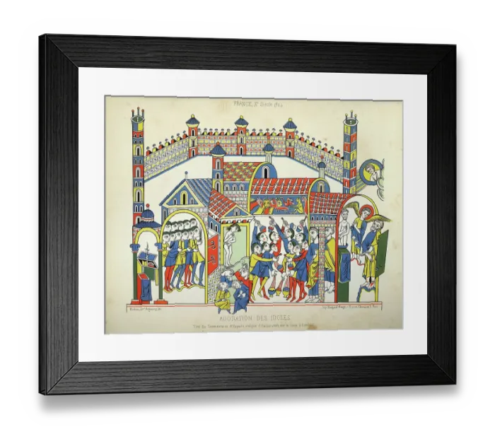 Framed Print : Adoration of idols, 10th Century Art. Taken from the Commentary of Haymon, Bishop of Halberstadt, on the Book of Ezekiel Framed Print : Adoration of idols, 10th Century Art. Taken from the Commentary of Haymon, Bishop of Halberstadt, on the Book of Ezekiel