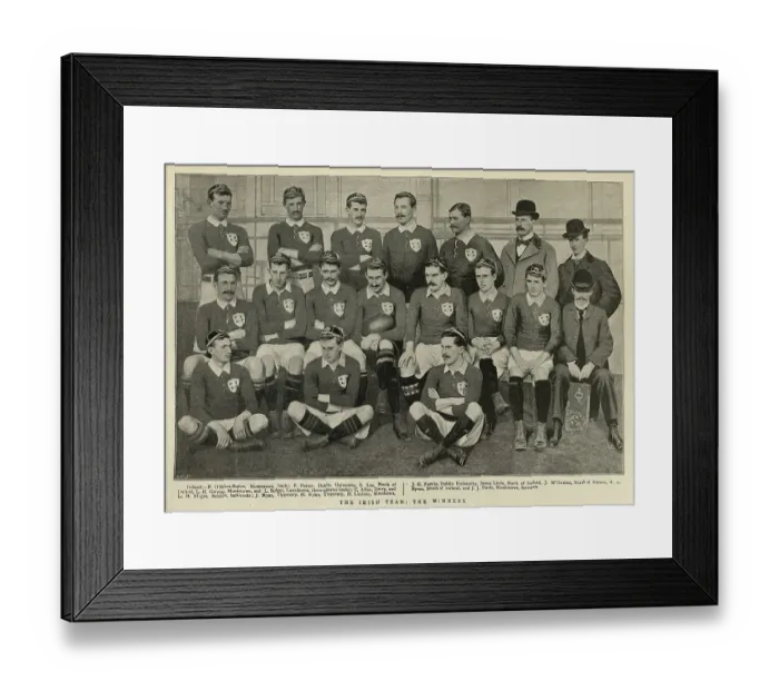 Framed Print : Irish Rugby Union team for the England Vs Ireland, 1898 Home Nations Championship, Victorian History Sport Framed Print : Irish Rugby Union team for the England Vs Ireland, 1898 Home Nations Championship, Victorian History Sport