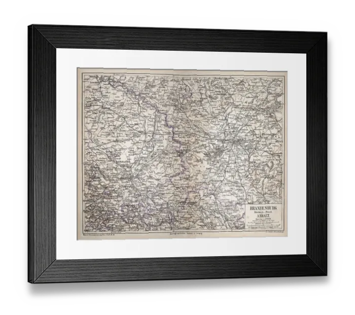 Framed Print : Vintage antique map of Brandenburg, Mittelmark u. Altmark, Anhalt, Germany, Berlin, Potsdam, 1870s 19th Century Framed Print : Vintage antique map of Brandenburg, Mittelmark u. Altmark, Anhalt, Germany, Berlin, Potsdam, 1870s 19th Century