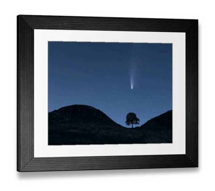 Framed Print : Comet Neowise Over Sycamore Gap (Hadrian's Wall). Northumberland. UK Framed Print : Comet Neowise Over Sycamore Gap (Hadrian's Wall). Northumberland. UK