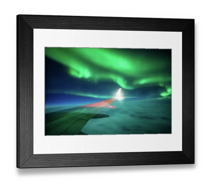 Framed Print : Aurora on Plane Framed Print : Aurora on Plane