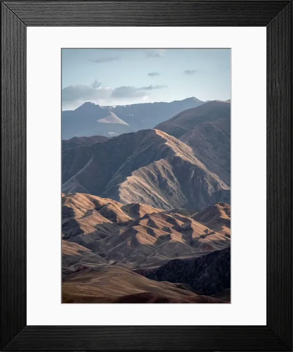 Framed Print : View over eroded mountainous landscape with brown hills, Konorchek Canyon, Chuy, Kyrgyzstan Framed Print : View over eroded mountainous landscape with brown hills, Konorchek Canyon, Chuy, Kyrgyzstan