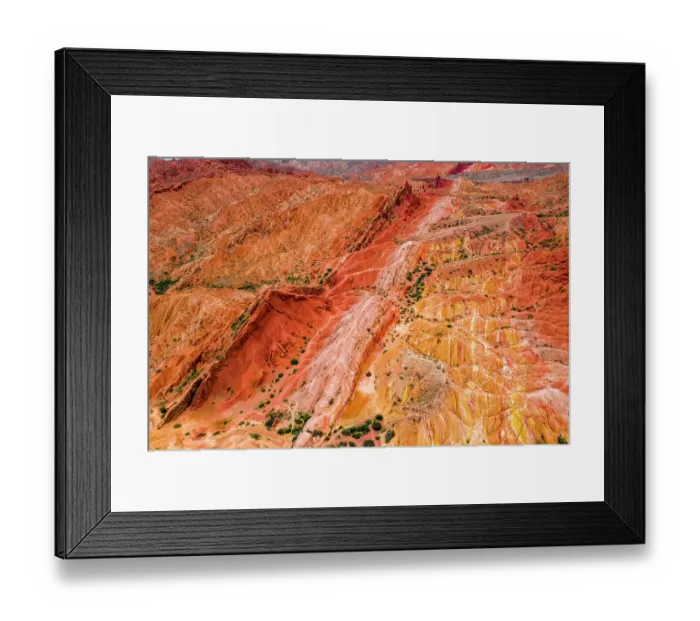 Framed Print : Aerial view of desert landscape in Fairy Tale Canyon (Skazka Canyon), Kyrgyzstan Framed Print : Aerial view of desert landscape in Fairy Tale Canyon (Skazka Canyon), Kyrgyzstan