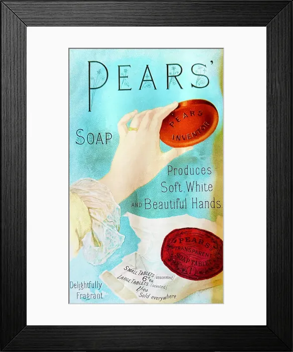 Framed Print : Advertisement for Pears Soap in an American magazine of 1885 Framed Print : Advertisement for Pears Soap in an American magazine of 1885