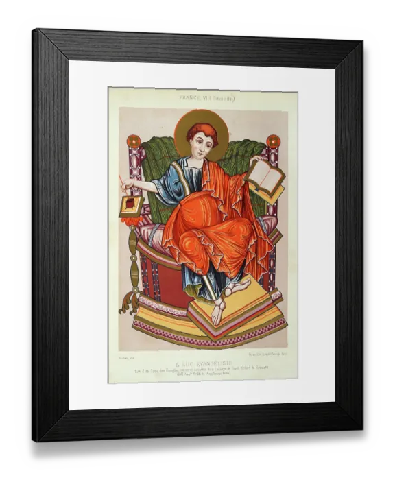 Framed Print : ST. LUKE EVANGELIST Taken from a Book of the Gospels, Taken From A Book Of The Gospels, 8th Century French Religious art Framed Print : ST. LUKE EVANGELIST Taken from a Book of the Gospels, Taken From A Book Of The Gospels, 8th Century French Religious art