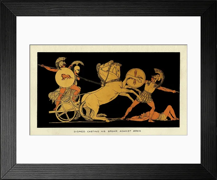 Framed Print : Diomed casting his spear against Ares Framed Print : Diomed casting his spear against Ares
