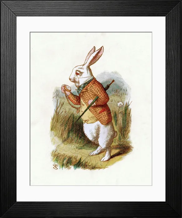 Framed Print : The White Rabbit - Alice in Wonderland Framed Print : The White Rabbit - Alice in Wonderland