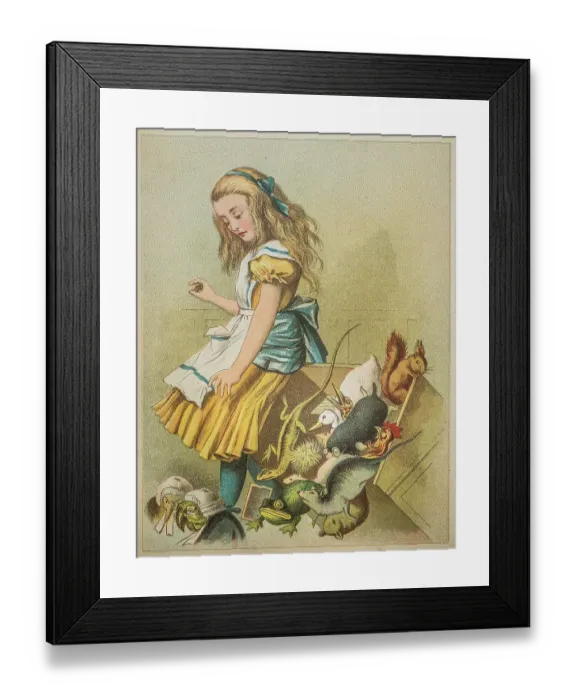 Framed Print : Engraving Alice in Wonderland