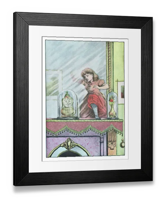 Framed Print : Alice Entering the Mirror in Through the Looking-Glass Framed Print : Alice Entering the Mirror in Through the Looking-Glass