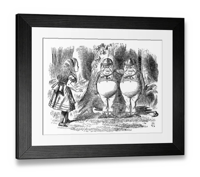 Framed Print : Alice through the looking glass - Tweedledum and Tweedledee Framed Print : Alice through the looking glass - Tweedledum and Tweedledee