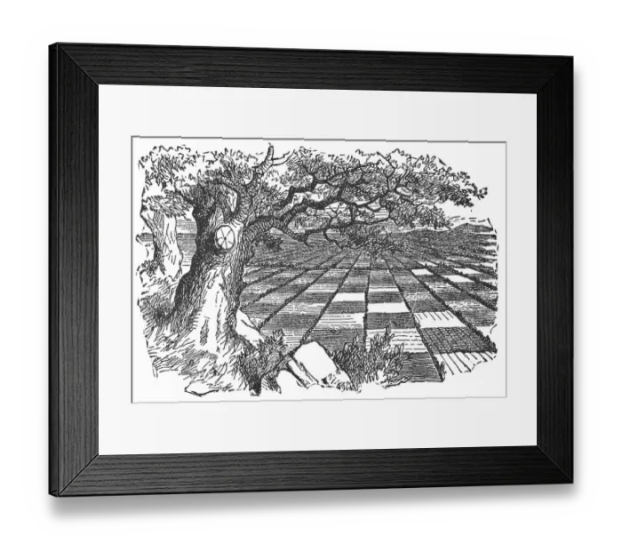 Framed Print : Chess Board Countryside in Through the Looking-Glass Framed Print : Chess Board Countryside in Through the Looking-Glass