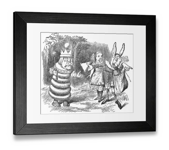 Framed Print : March Hare Giving the White King a Ham Sandwich in Through the Looking-Glass Framed Print : March Hare Giving the White King a Ham Sandwich in Through the Looking-Glass