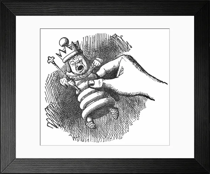 Framed Print : Alice Holding the White King in Her Hand in Through the Looking-Glass Framed Print : Alice Holding the White King in Her Hand in Through the Looking-Glass