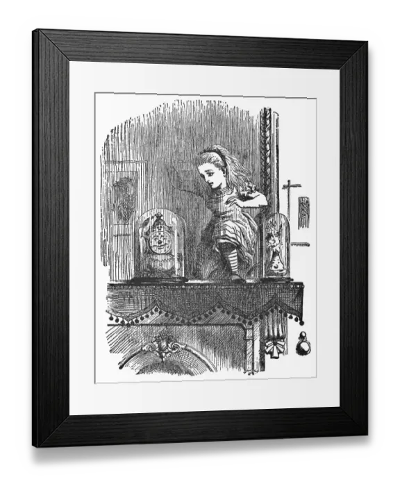 Framed Print : Alice Entering the Mirror in Through the Looking-Glass Framed Print : Alice Entering the Mirror in Through the Looking-Glass