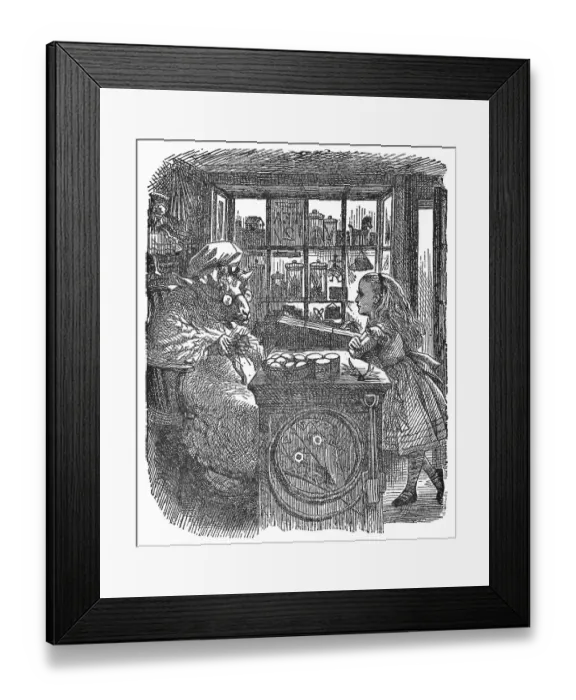 Framed Print : Alice and the White Queen as The Sheep at the Shop in Through the Looking-Glass Framed Print : Alice and the White Queen as The Sheep at the Shop in Through the Looking-Glass