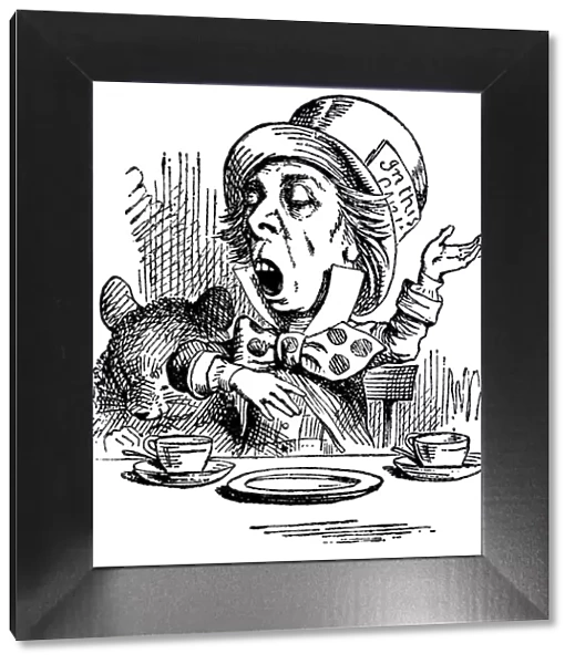 Mad Hatter having tea illustration, (Alice's Adventures in Wonderland)