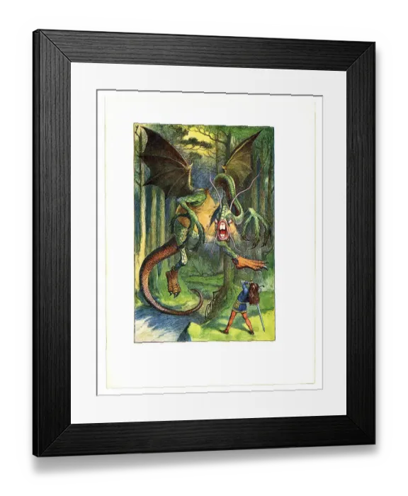 Framed Print : Jabberwocky illustration, (Alice's Adventures in Wonderland) Framed Print : Jabberwocky illustration, (Alice's Adventures in Wonderland)