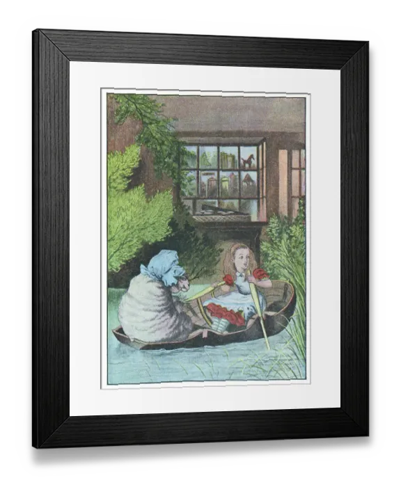 Framed Print : Alice and the White Queen as The Sheep Rowing Across the River in Through the Looking-Glass Framed Print : Alice and the White Queen as The Sheep Rowing Across the River in Through the Looking-Glass