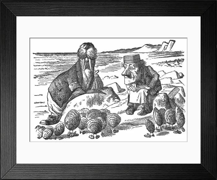 Framed Print : The Walrus and the Carpenter Talking to the Oysters in Through the Looking-Glass Framed Print : The Walrus and the Carpenter Talking to the Oysters in Through the Looking-Glass