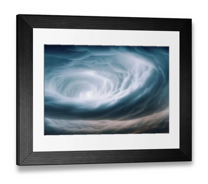 Framed Print : Blue hole in sky surrounded by cumulus clouds Framed Print : Blue hole in sky surrounded by cumulus clouds