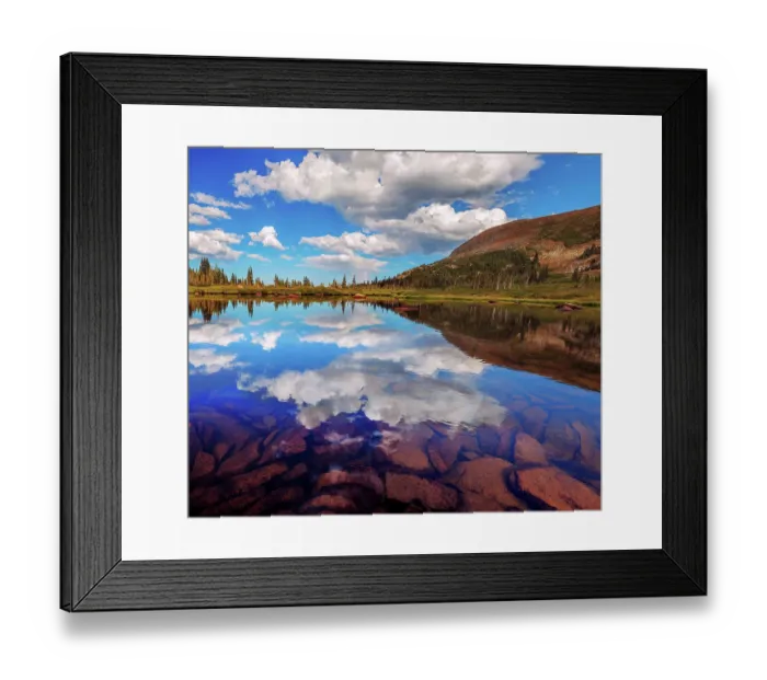 Framed Print : Cloudy blue lake Framed Print : Cloudy blue lake