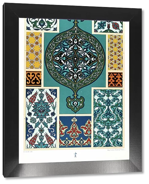 Antique Ottoman pattern Manuscripts Decoration by Racinet - Lithograph