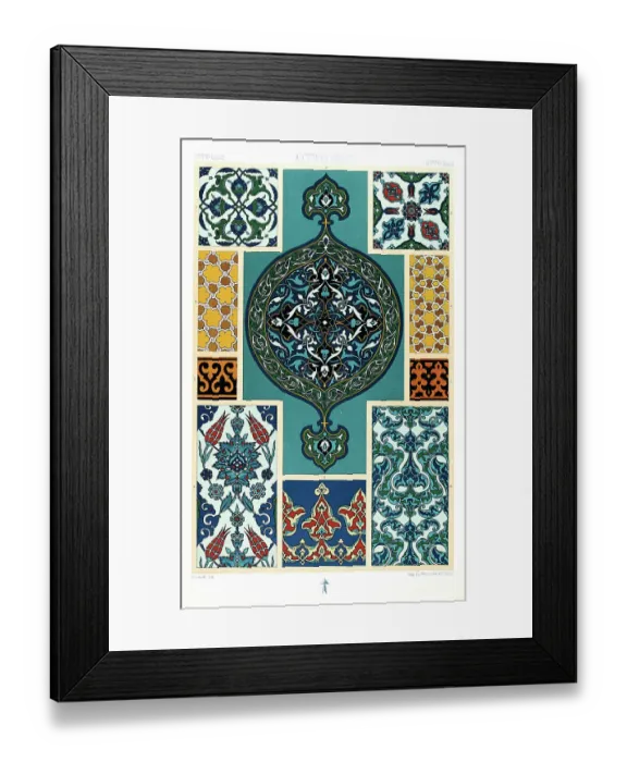 Framed Print : Antique Ottoman pattern Manuscripts Decoration by Racinet - Lithograph Framed Print : Antique Ottoman pattern Manuscripts Decoration by Racinet - Lithograph