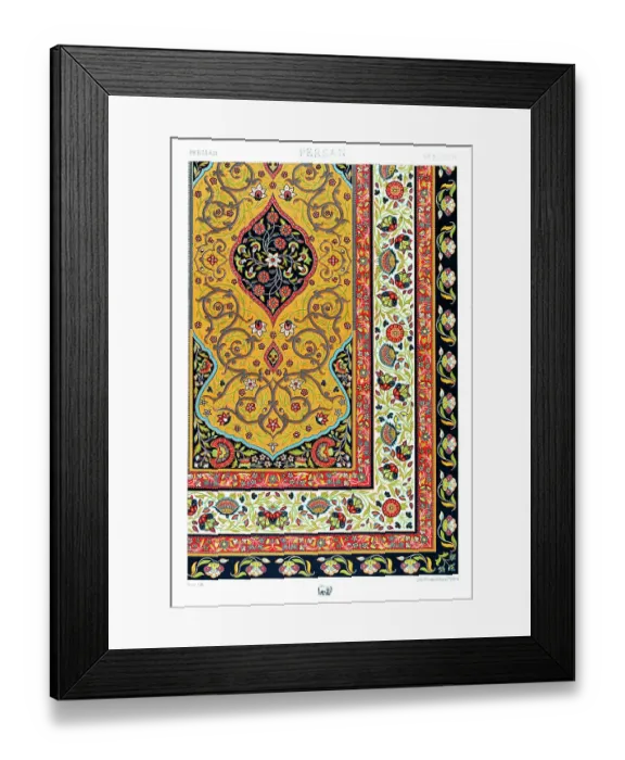 Framed Print : Antique Indo-Persian pattern Manuscripts Decoration by Racinet - Lithograph Framed Print : Antique Indo-Persian pattern Manuscripts Decoration by Racinet - Lithograph